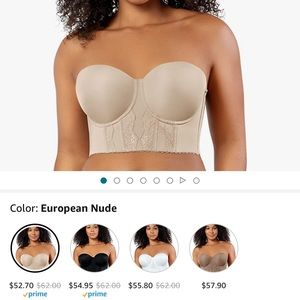 Parfait strapless corset bra 38E beige